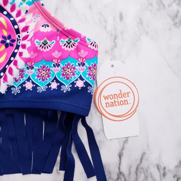 Bikini Top And Bottom Bathingsuit Fringe Multicolo - Picture 16 of 16